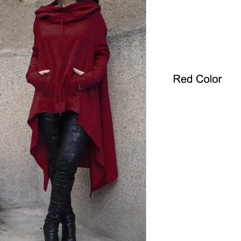 Celino Women's Red Long Sleeve O Neck Full Collar Sweater