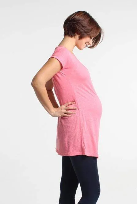 Cherise Maternity Tunic Short Sleeve Top Pink