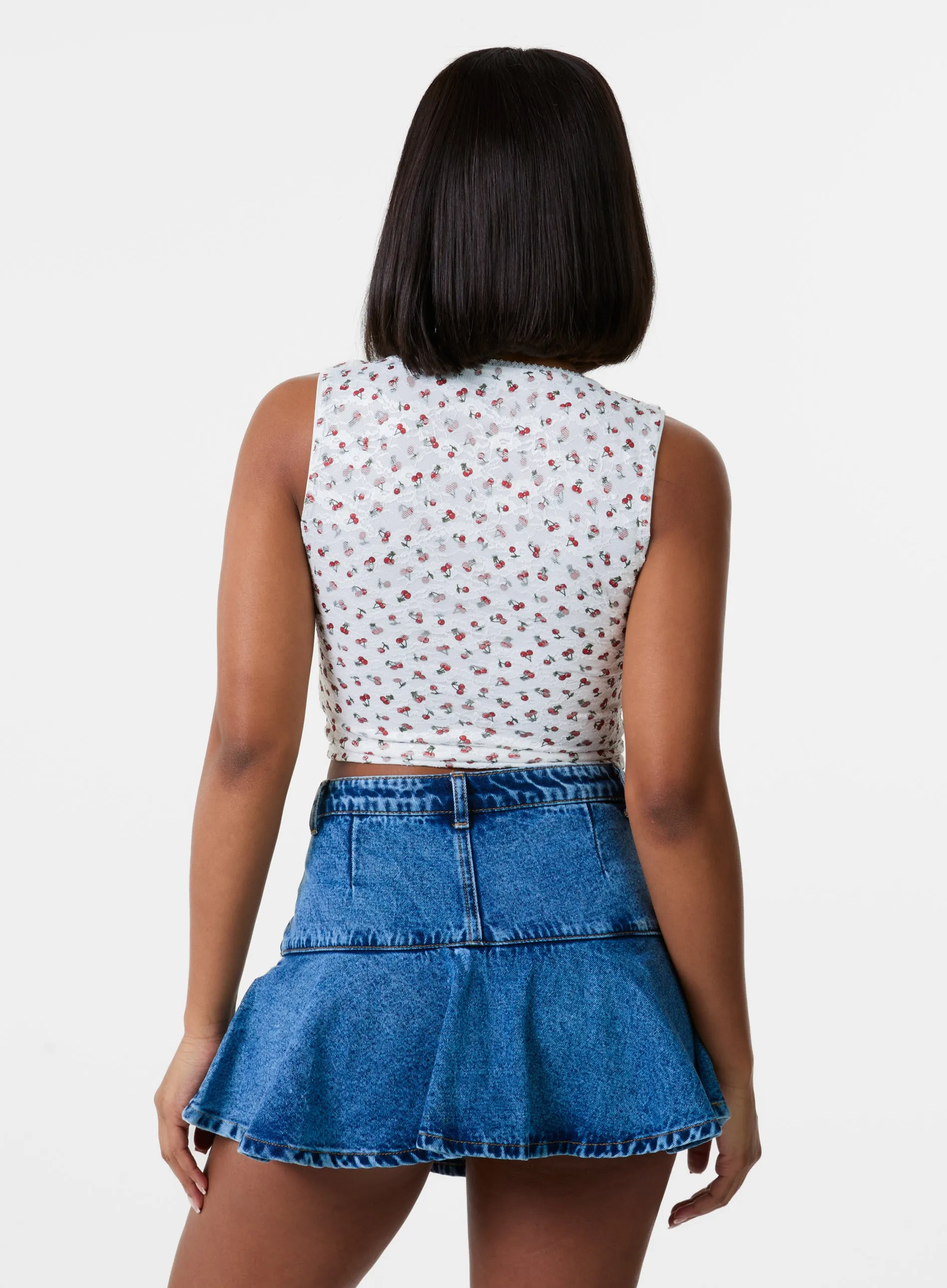 Cherry Lace Crop Top