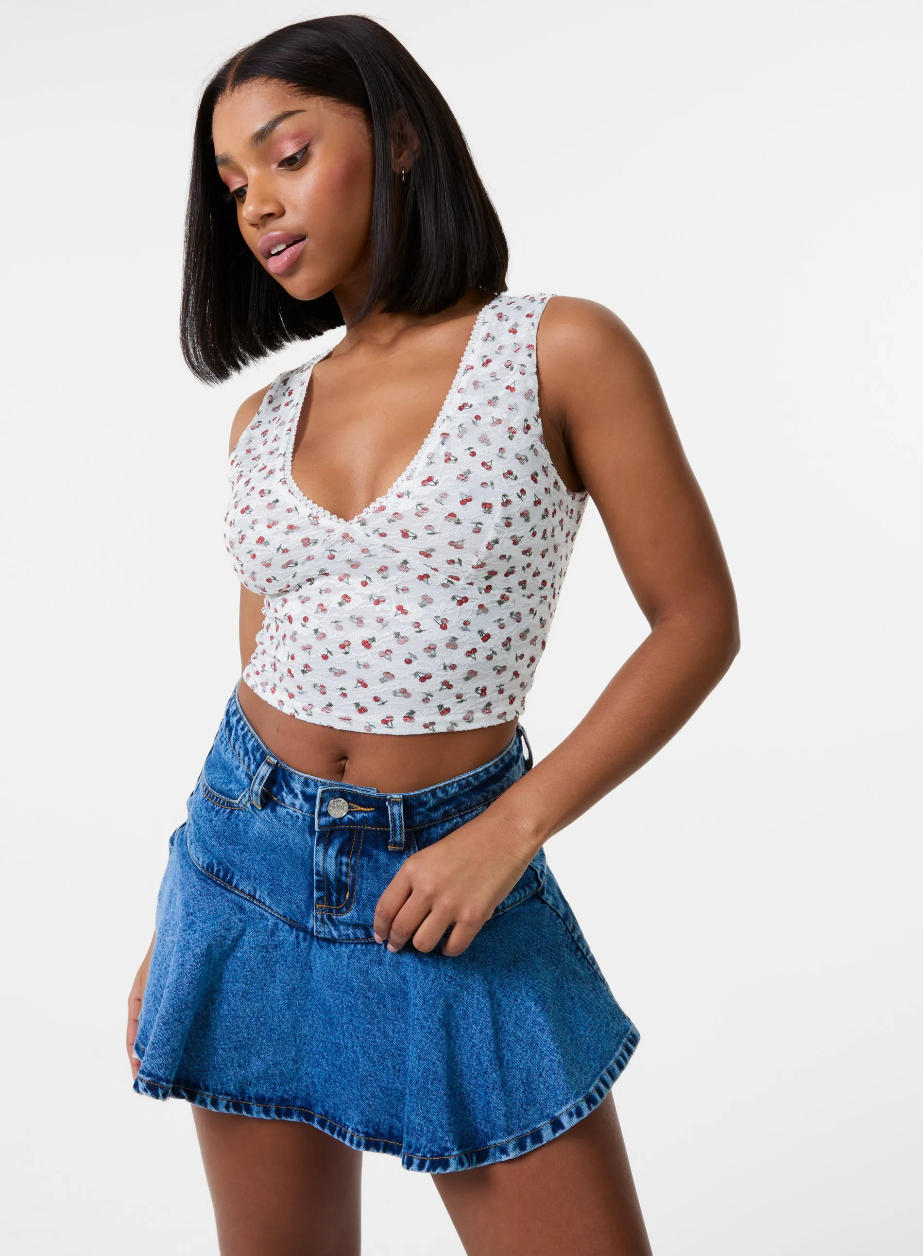 Cherry Lace Crop Top