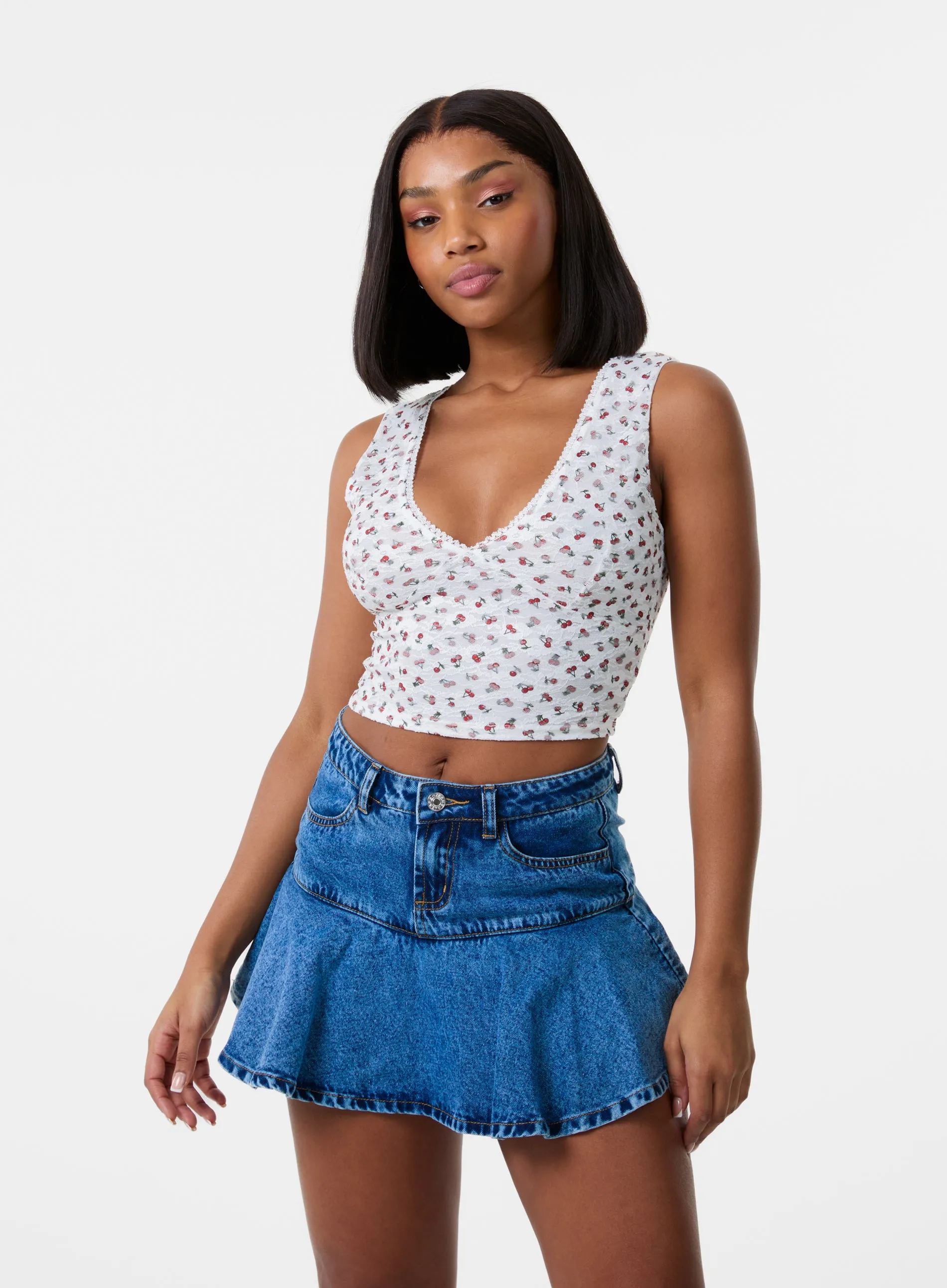 Cherry Lace Crop Top