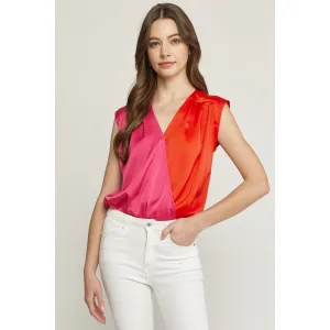 Color Collection Top in Red and Magenta