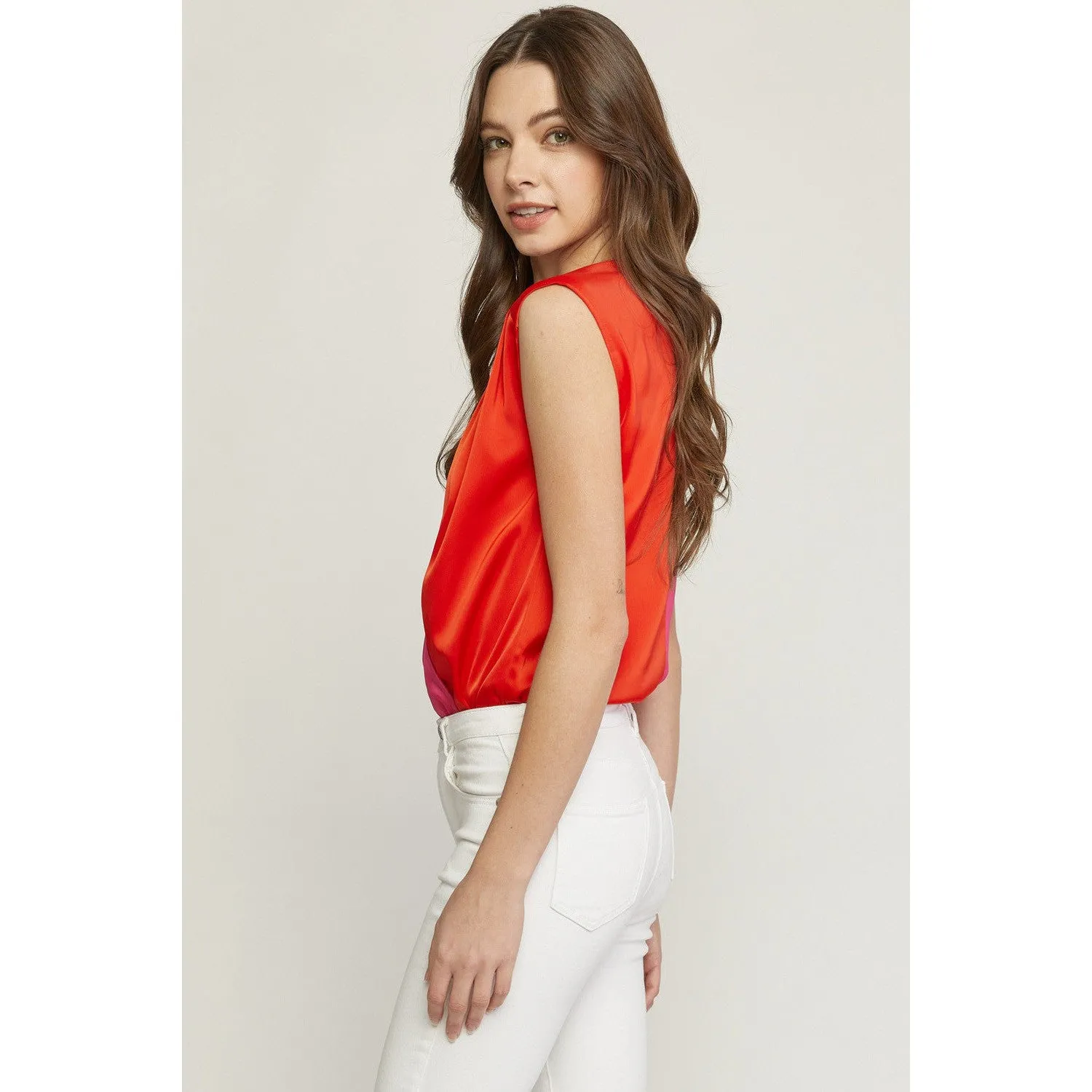 Color Collection Top in Red and Magenta