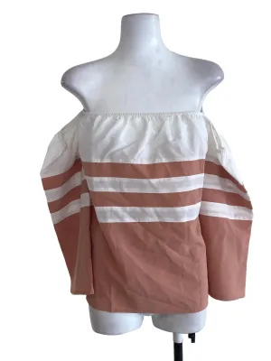 Coral Striped Blouse