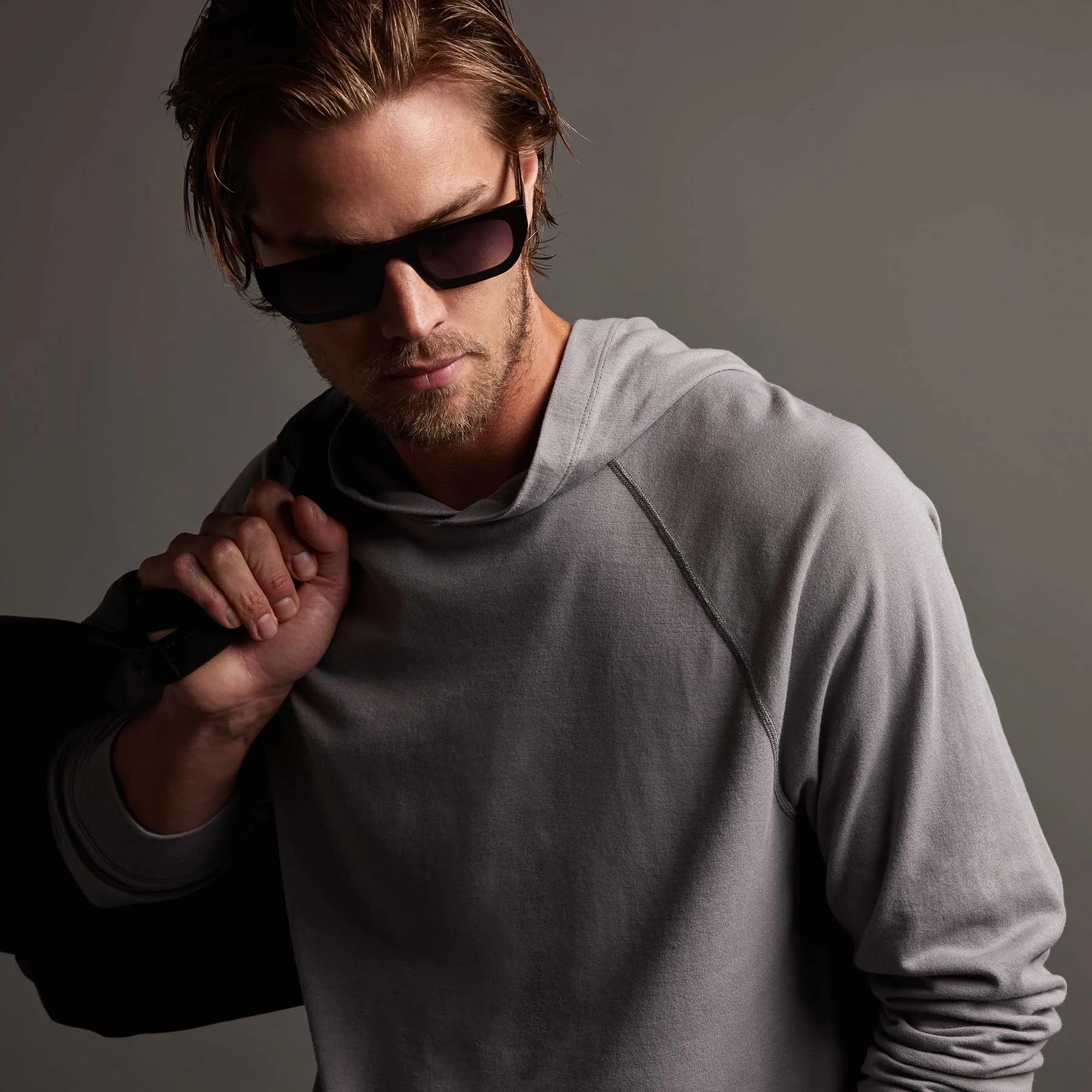 Crisp Cotton Terry Hoodie - Silver Grey