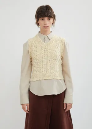 Cropped Wool Sweater Vest