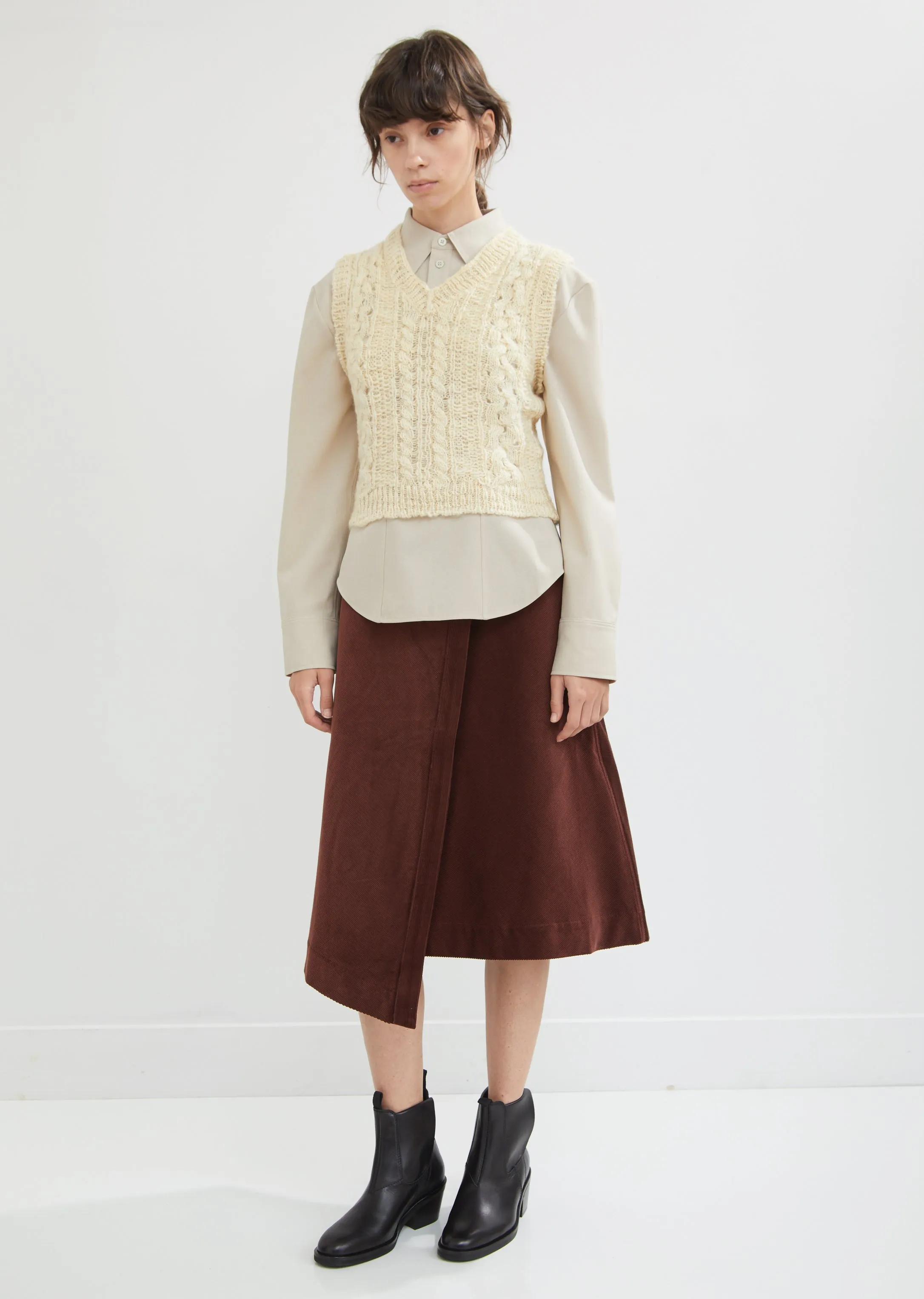Cropped Wool Sweater Vest