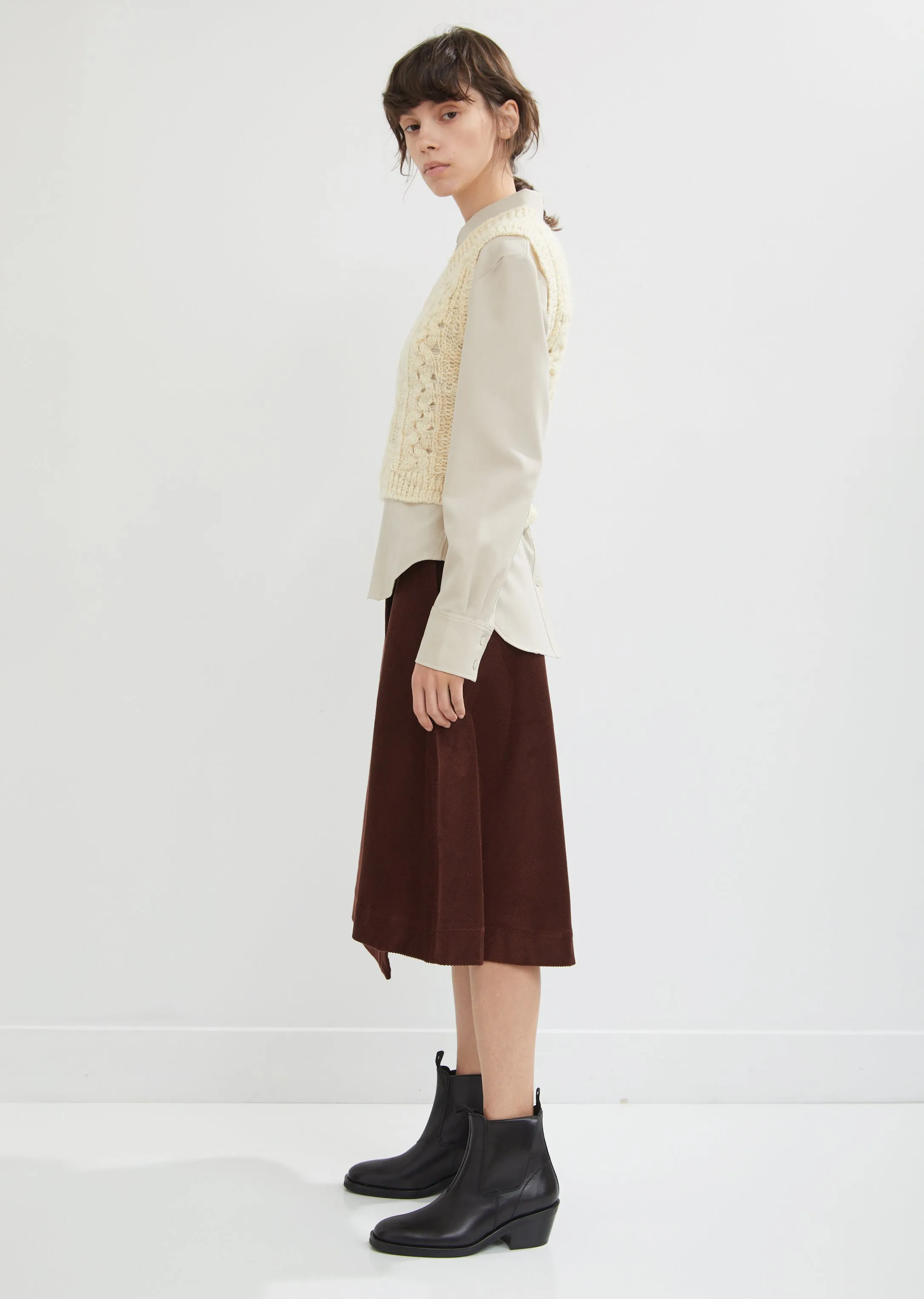 Cropped Wool Sweater Vest