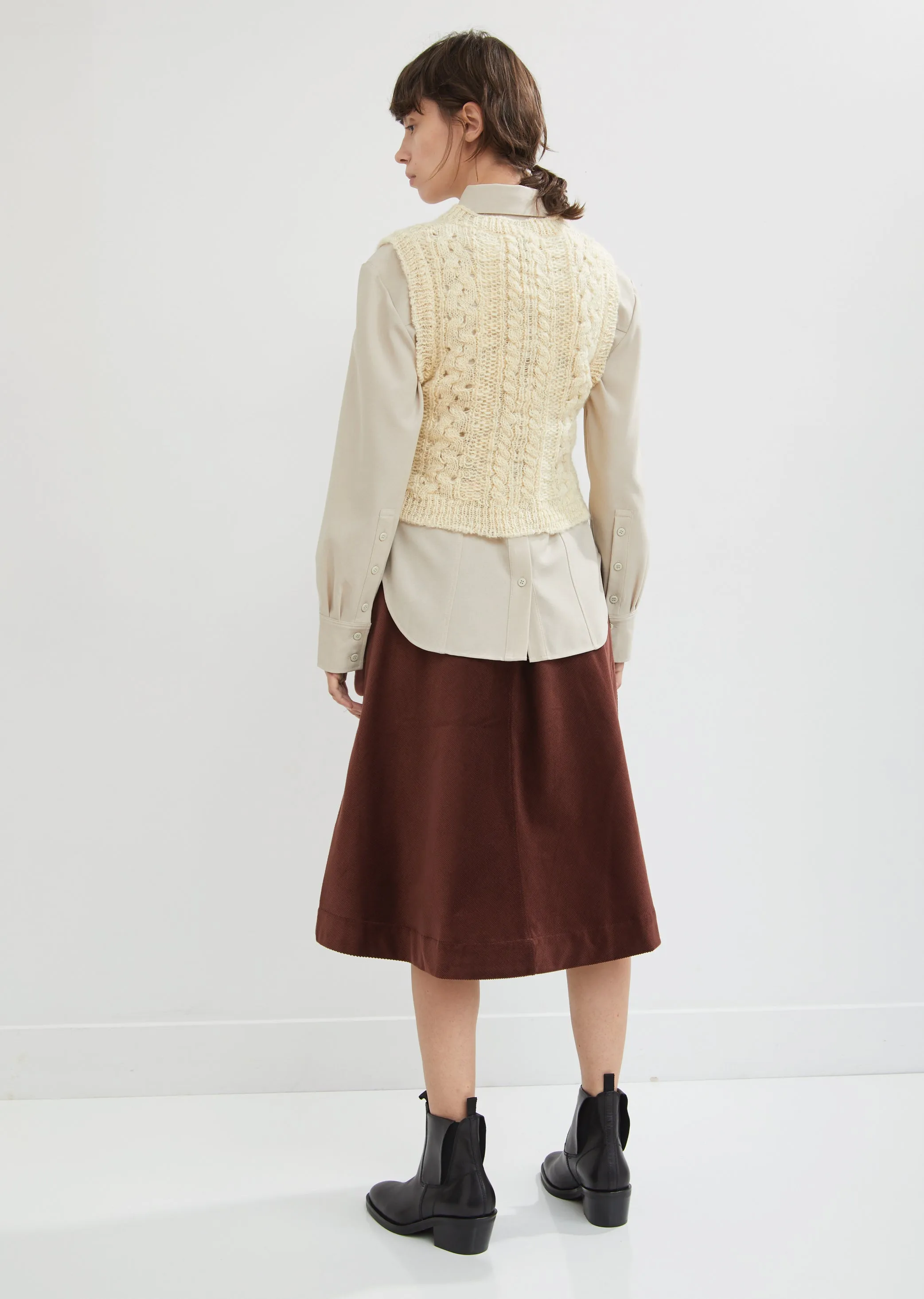 Cropped Wool Sweater Vest
