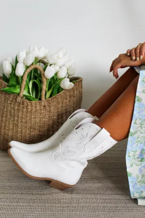 Dahlia Western Boot • White