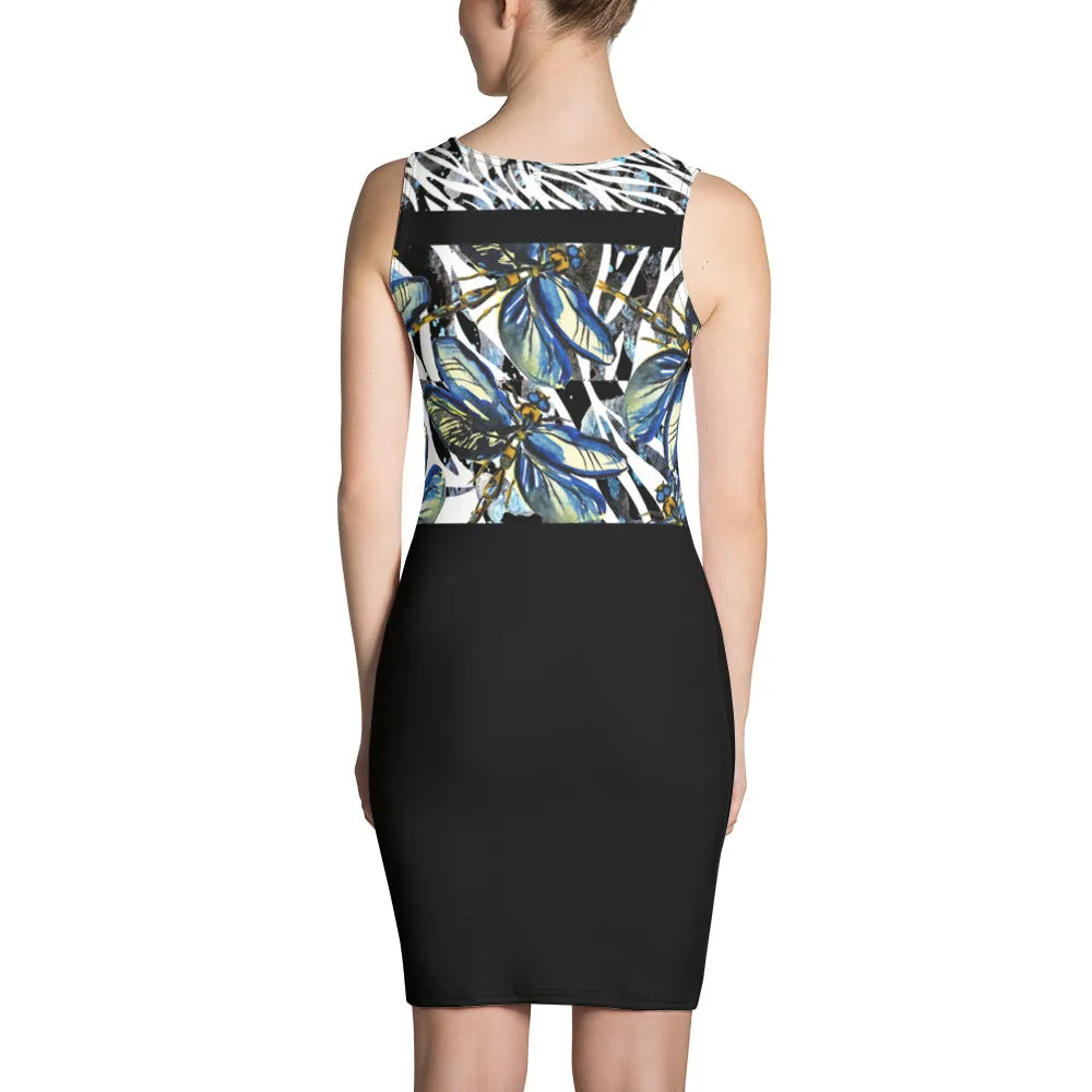 Dragonflies on Zebra - Printed Dress