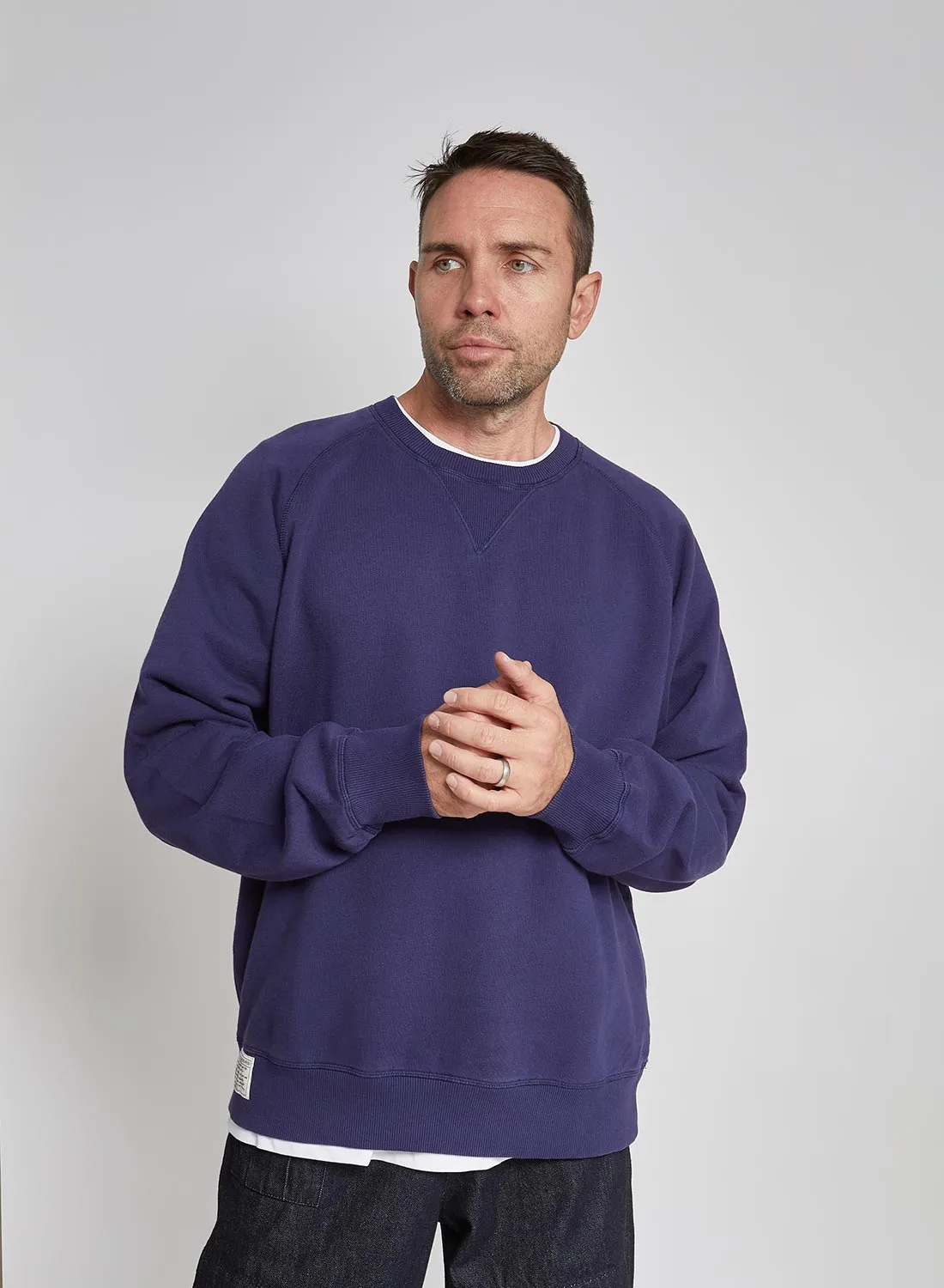 Embroidered Arrow Crew Sweatshirt in Royal Blue