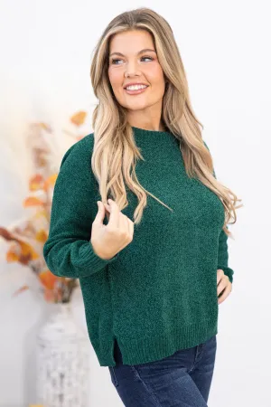 Emerald Raglan Sleeve Chenille Sweater