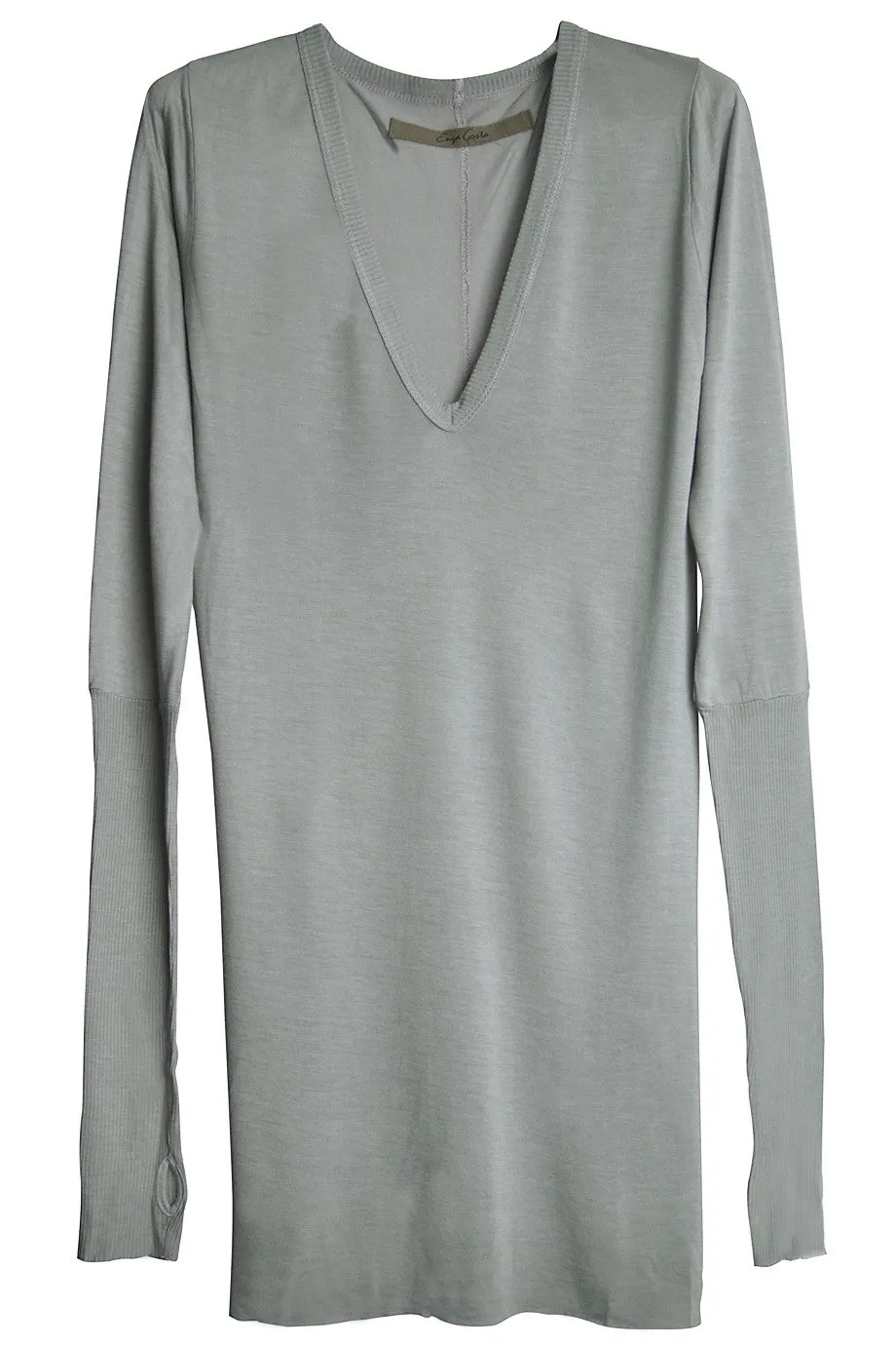 ENZA COSTA FROST Cuffed Grey Top