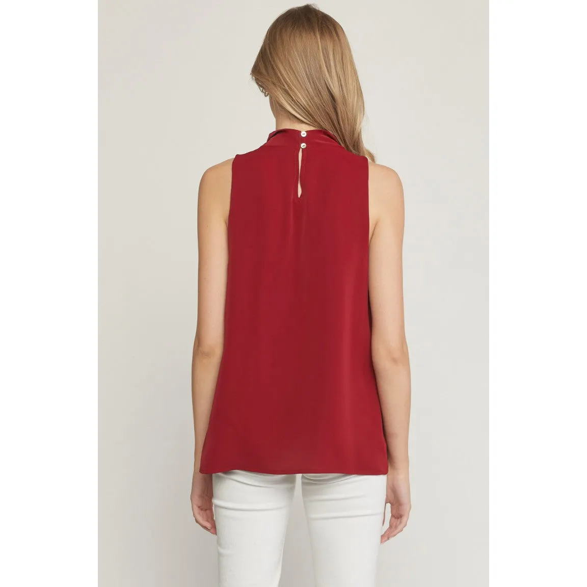 Fashion Forward Cowl Neck Top in Wine