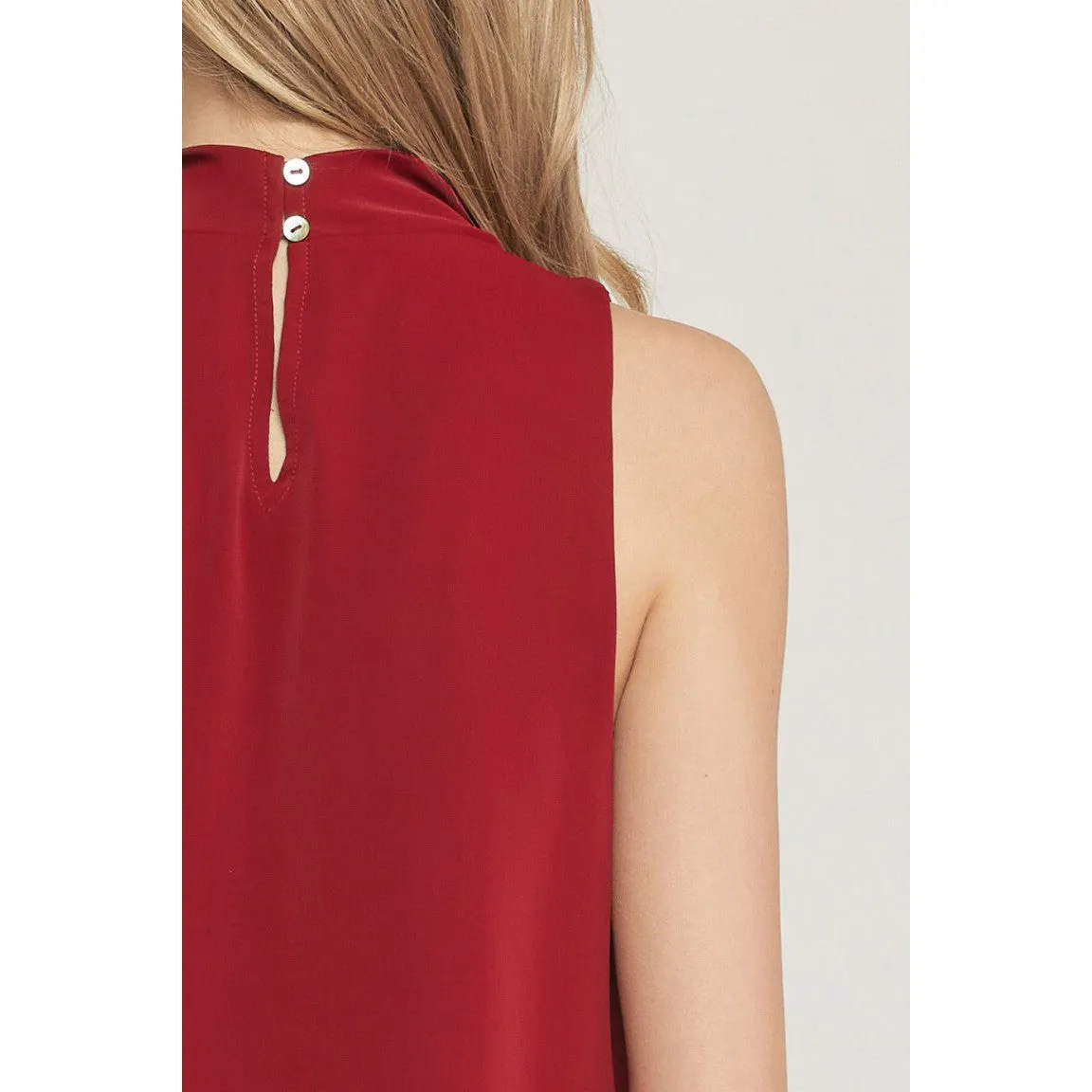 Fashion Forward Cowl Neck Top in Wine