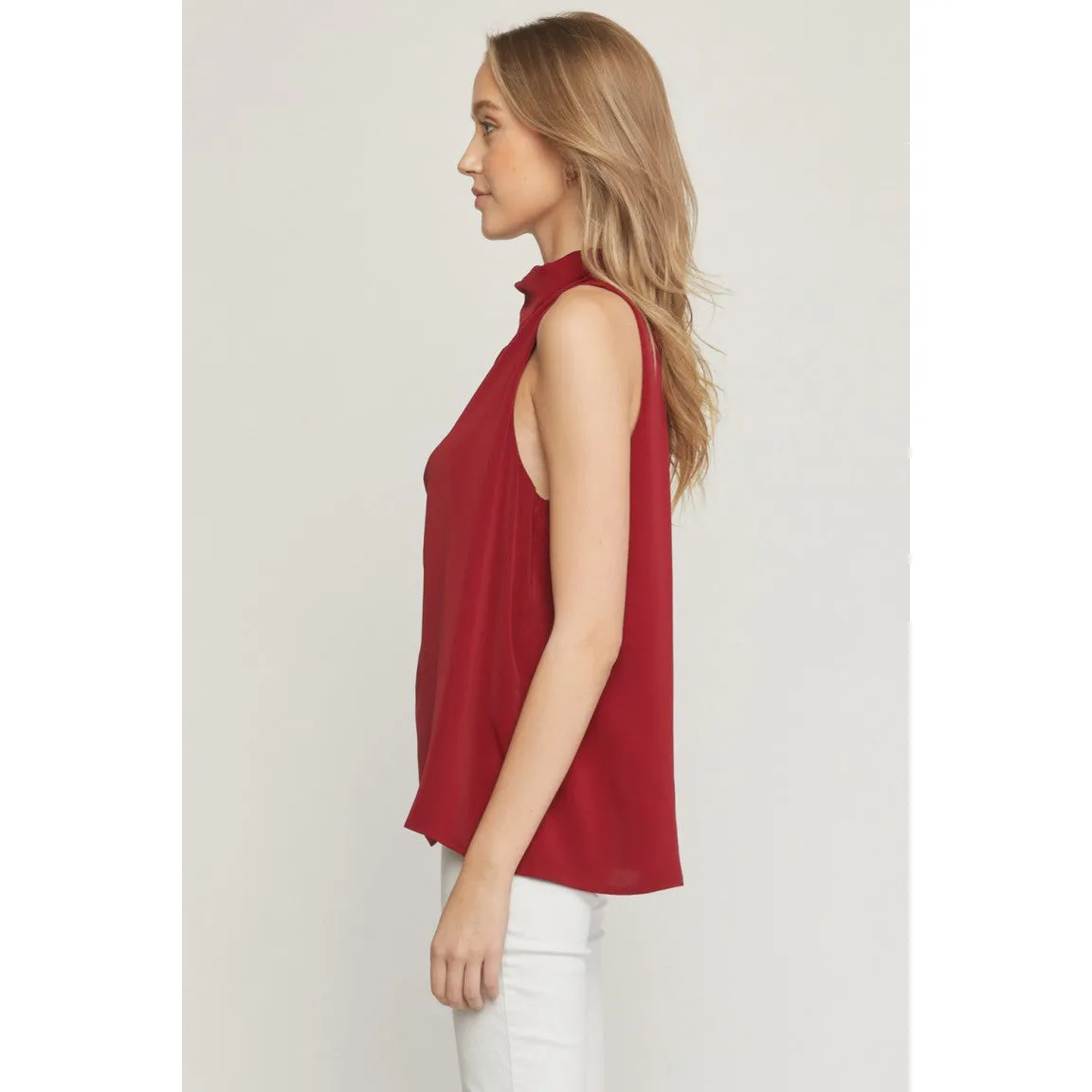 Fashion Forward Cowl Neck Top in Wine