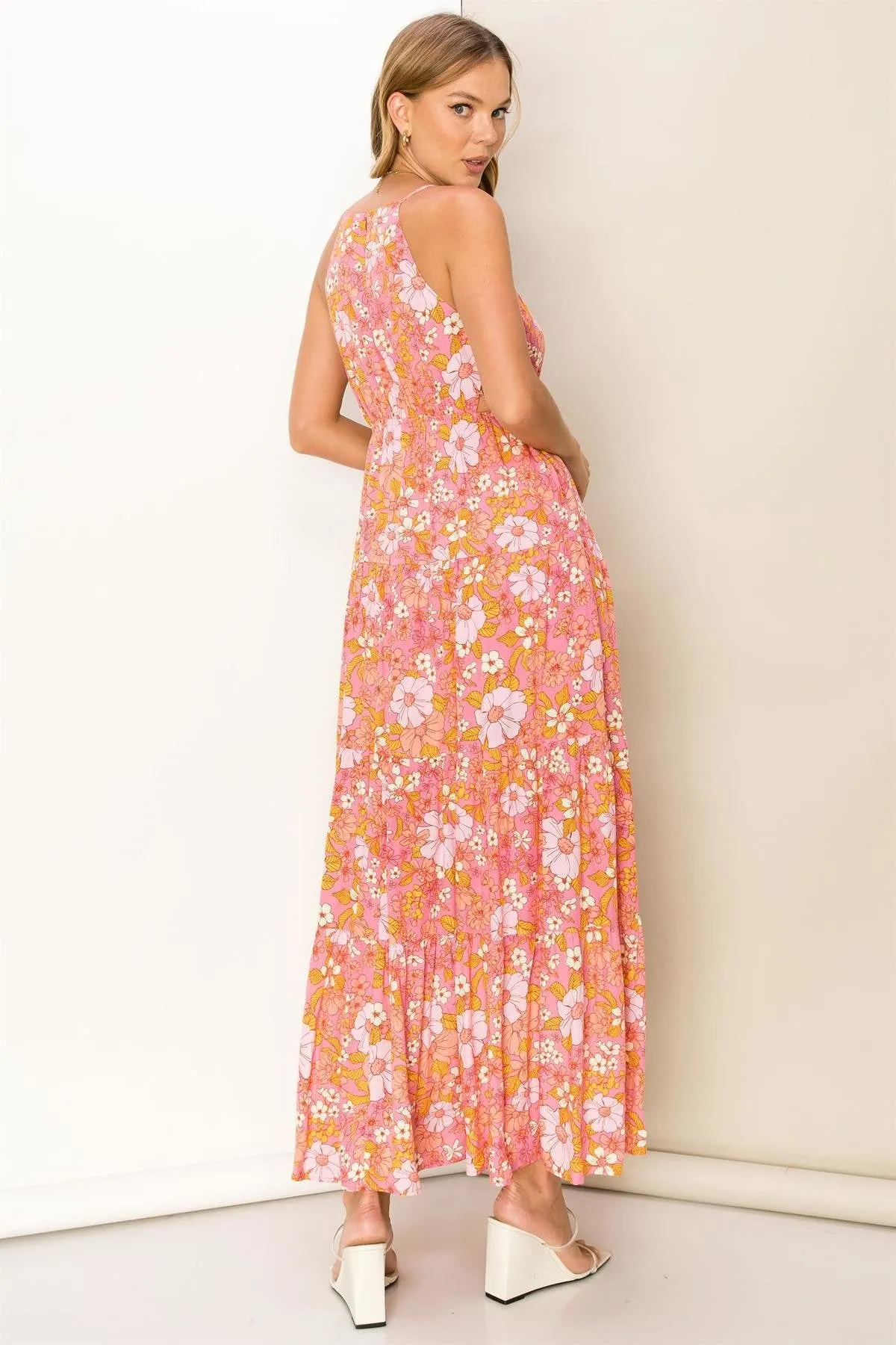 Fields of Floral Maxi Dress in PINK