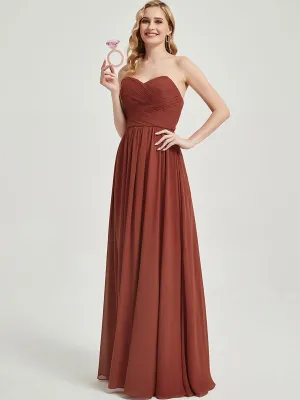 [Final Sale] Cinnamon Rose Pleated Convertible Maxi Chiffon Bridesmaid Dress