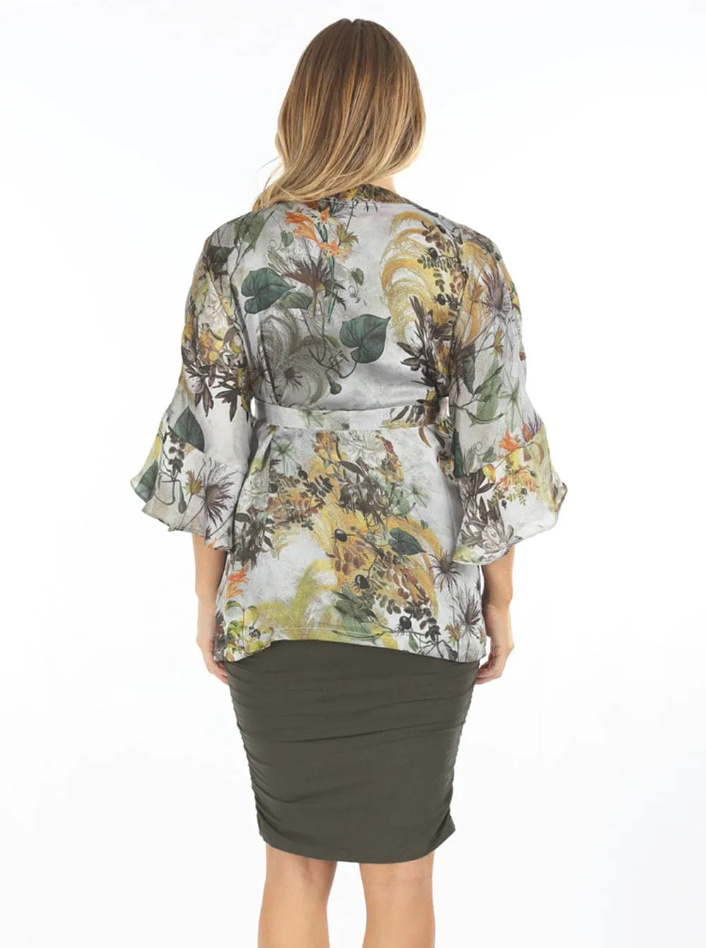 Floral Maternity Wrap Blouse