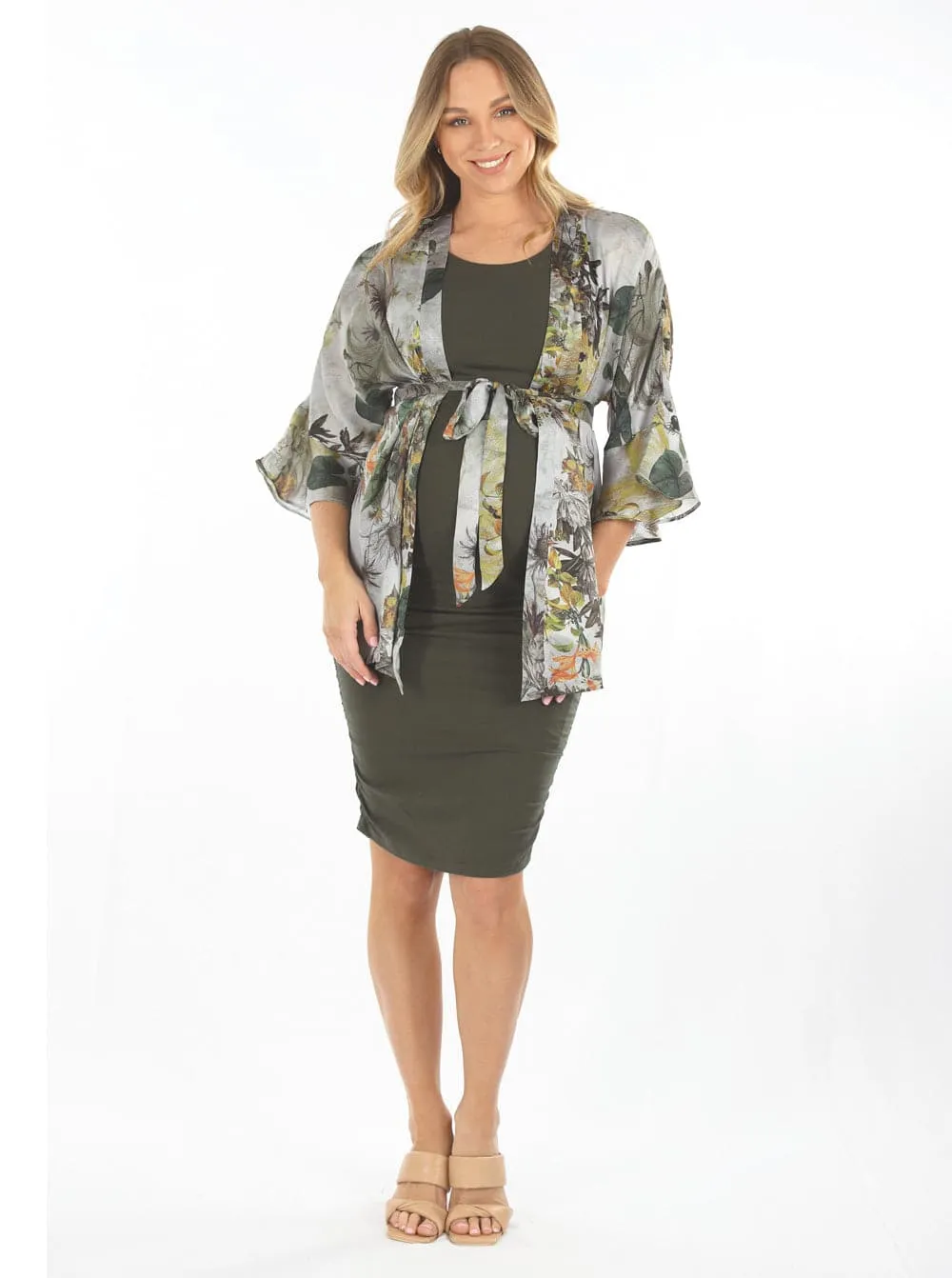 Floral Maternity Wrap Blouse
