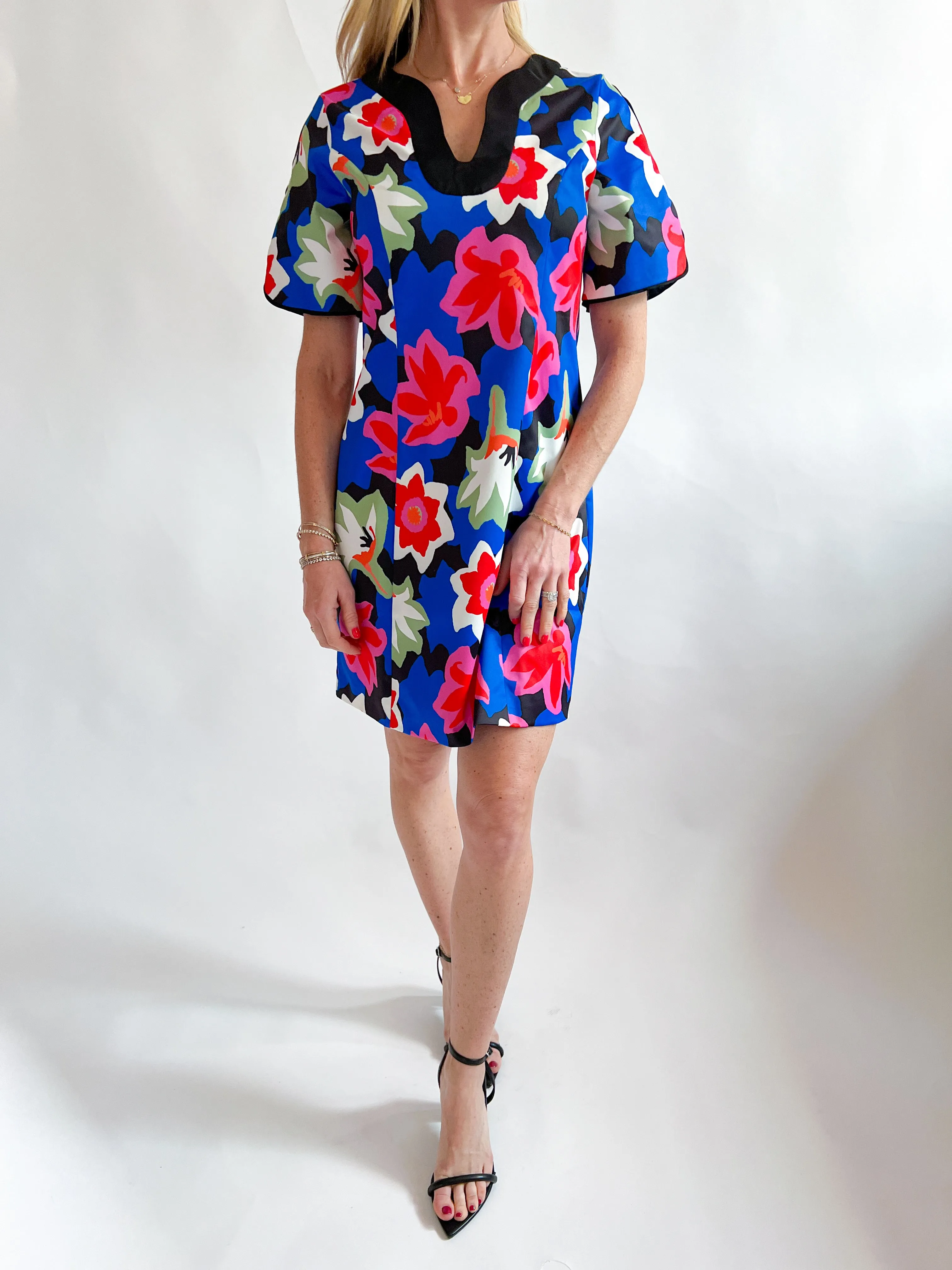 Floral Print V Neck Dress