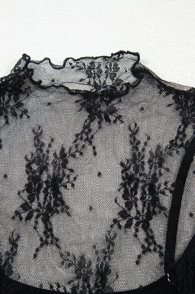 Floral Sheer Mesh Short Sleeve Top and Cami Set S-XL