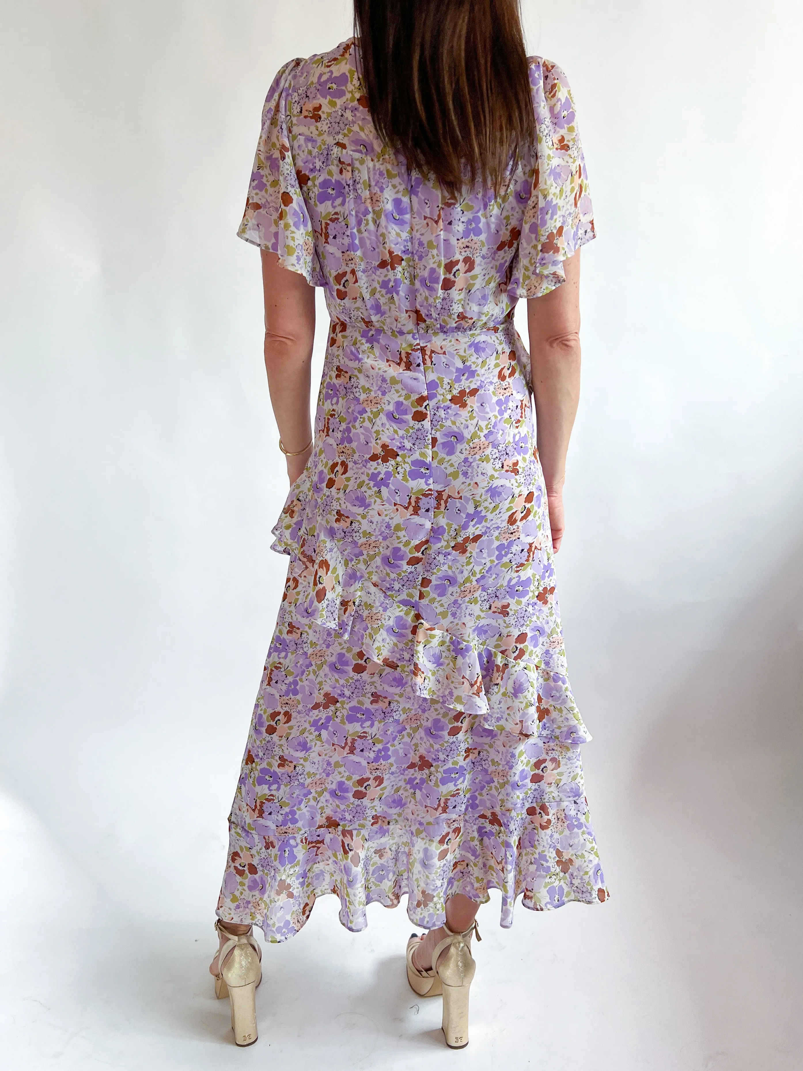 Floramae High Neck Midi Dress
