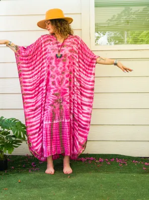 Fuchsia Radiance Tie-Dye Kaftan