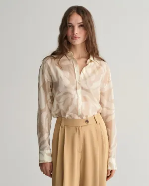Gant Womens Palm Silk Shirt - Dry sand