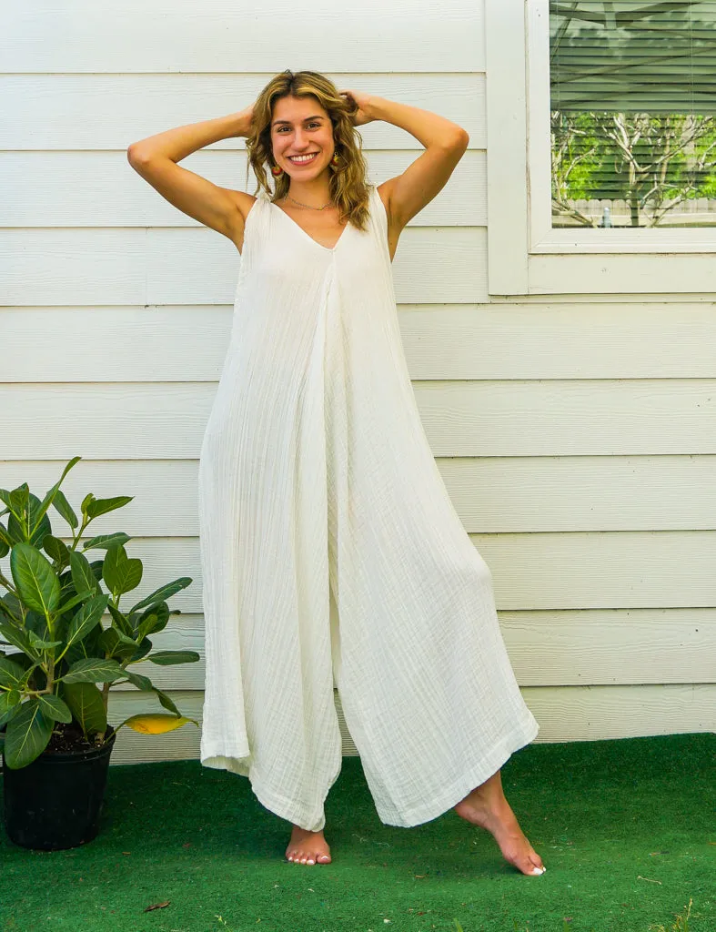 Gauze Grace Organic Double Gauzed Cotton Jumpsuits with Pockets