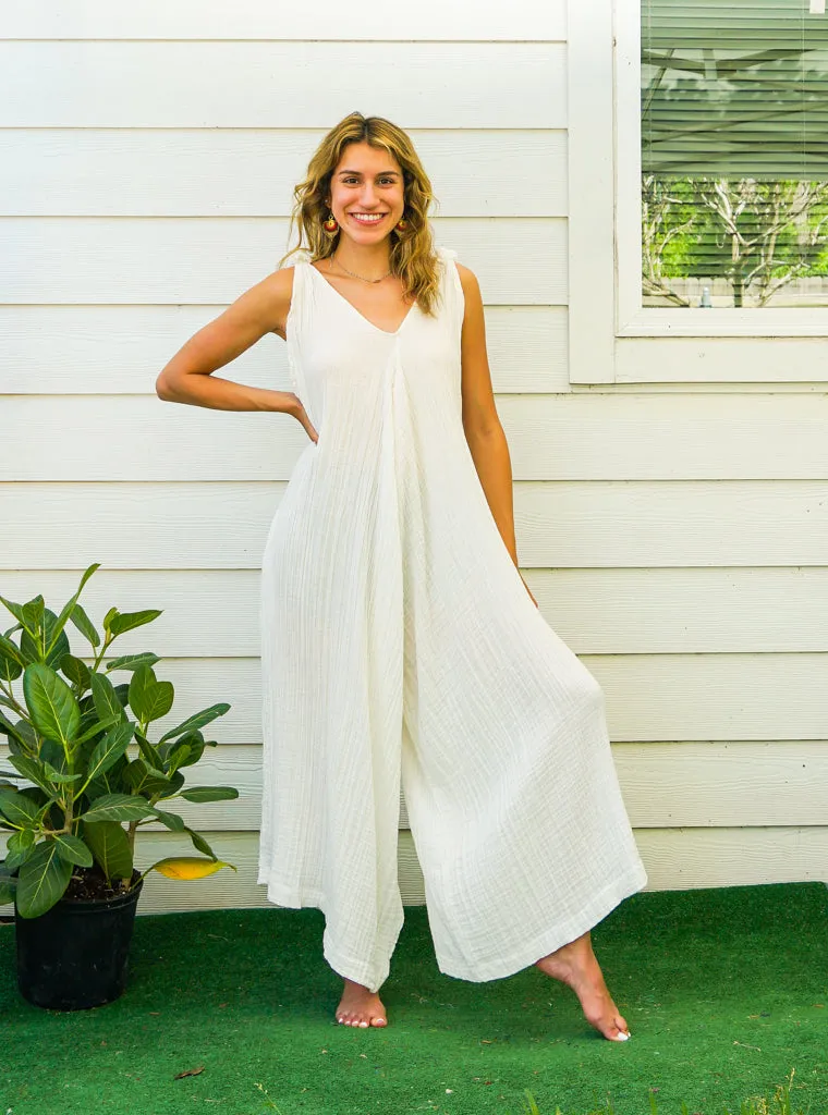 Gauze Grace Organic Double Gauzed Cotton Jumpsuits with Pockets