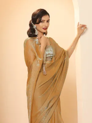 Genie Paisley Self Design Chiffon Saree