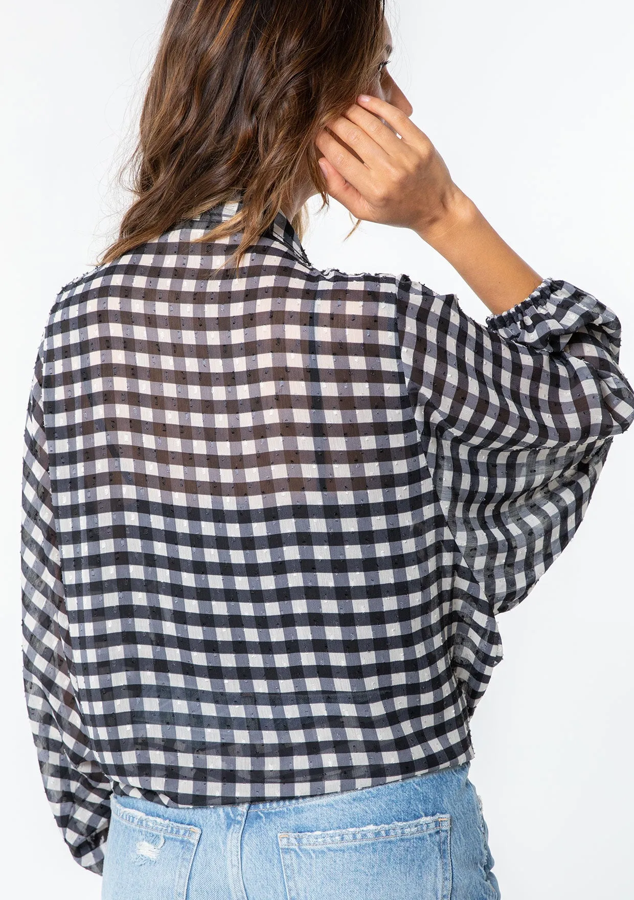 Gia Gingham Tie Front Top