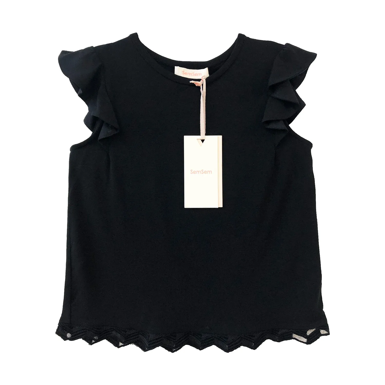 Girls Dalia Jersey Top - Black