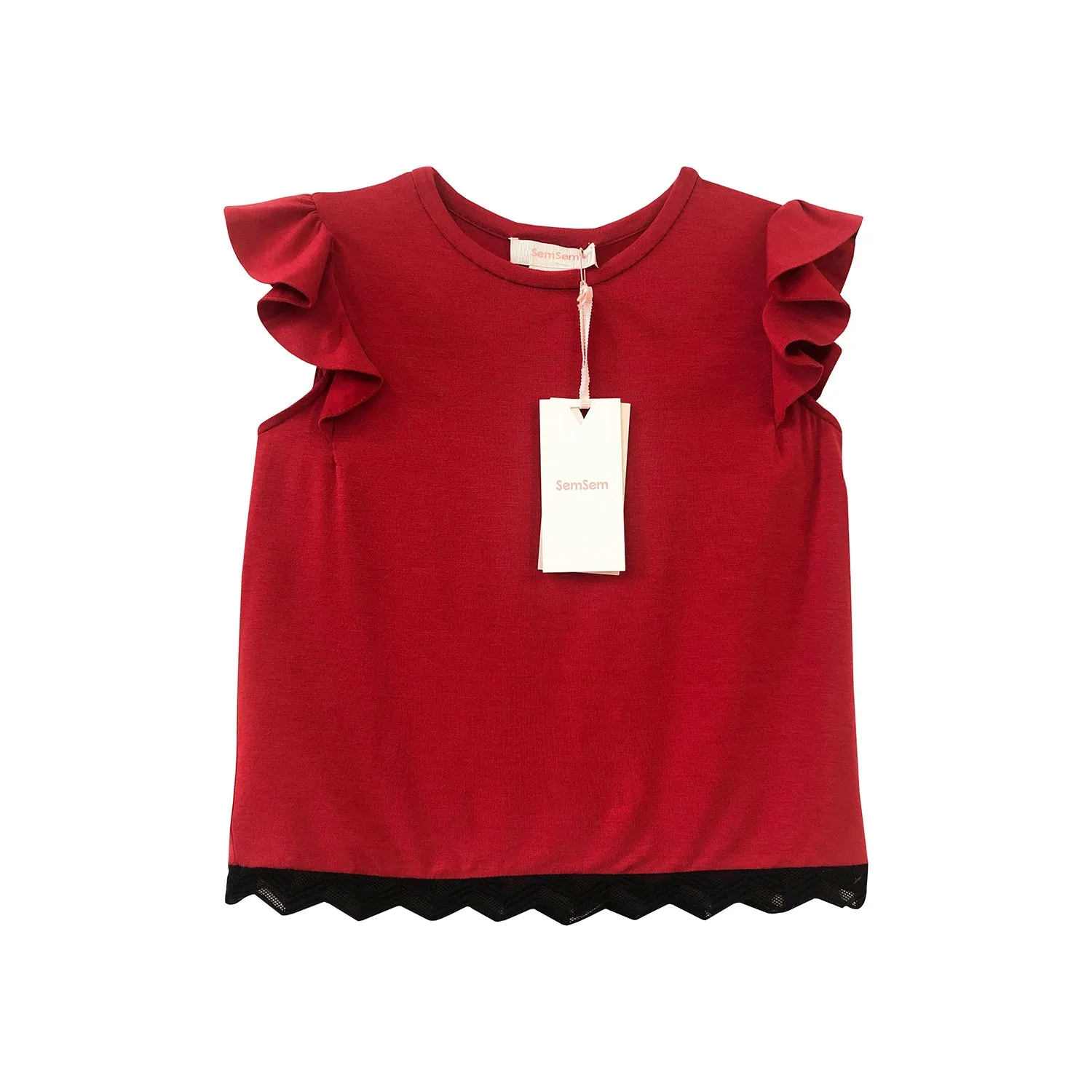 Girls Dalia Jersey Top - Red