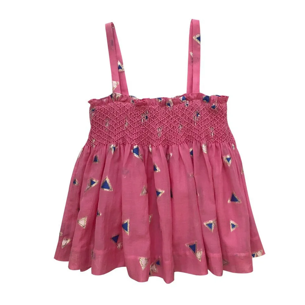 Girls Jamila Smocked Top - Azalia Pink