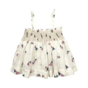 Girls Jamila Smocked Top - Egret
