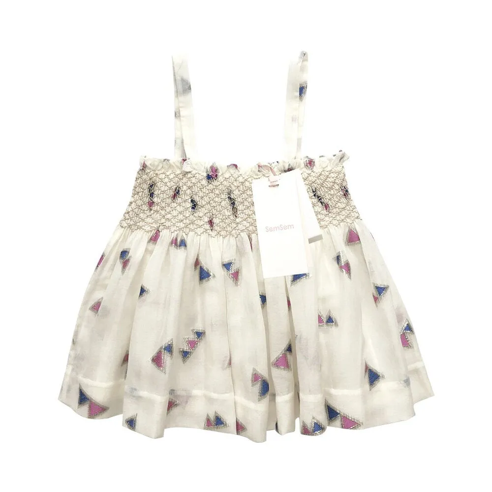Girls Jamila Smocked Top - Egret