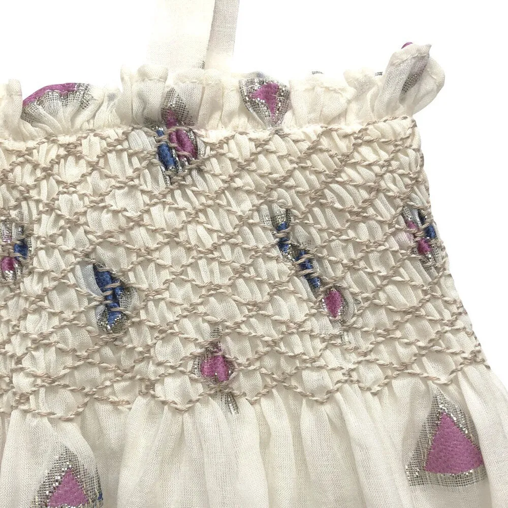 Girls Jamila Smocked Top - Egret