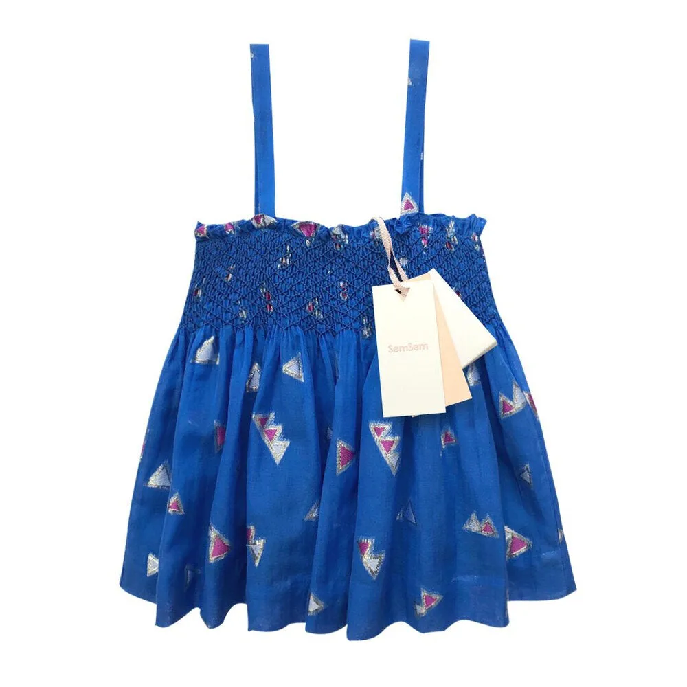 Girls Jamila Smocked Top  -  Palace Blue