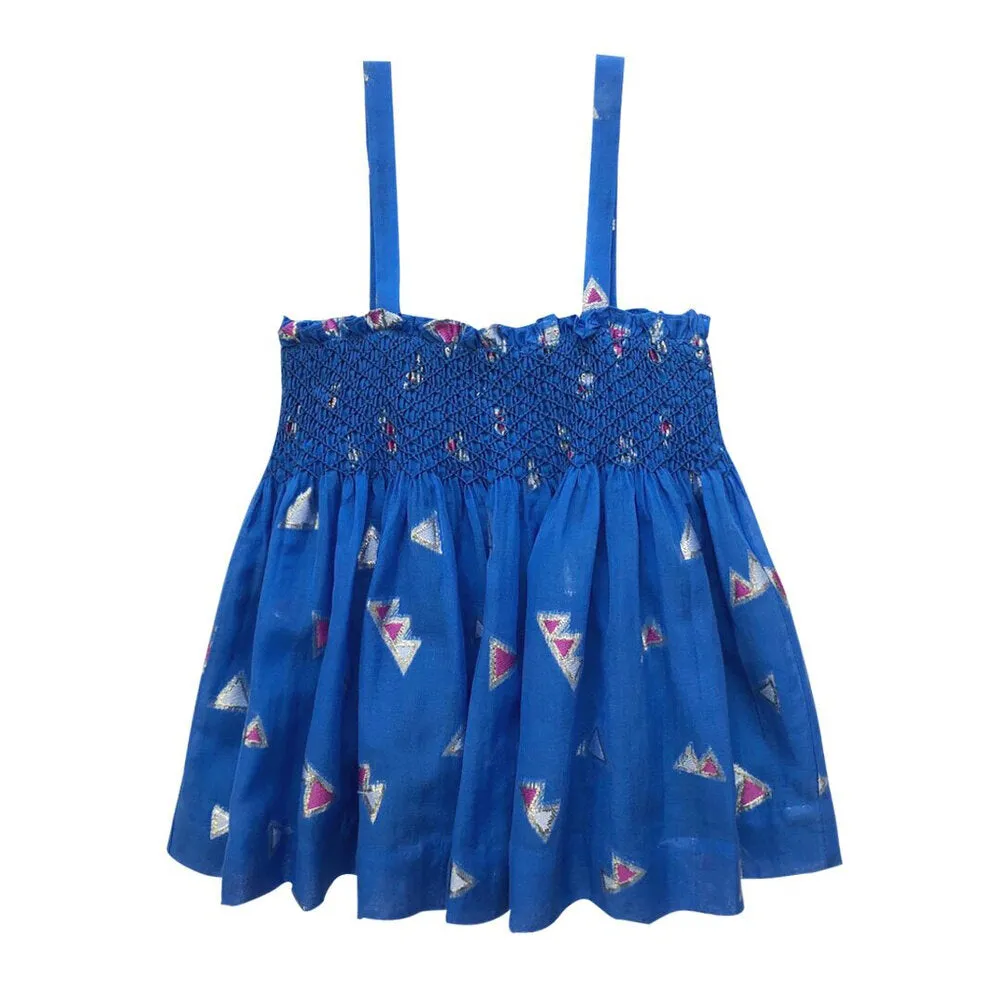 Girls Jamila Smocked Top  -  Palace Blue