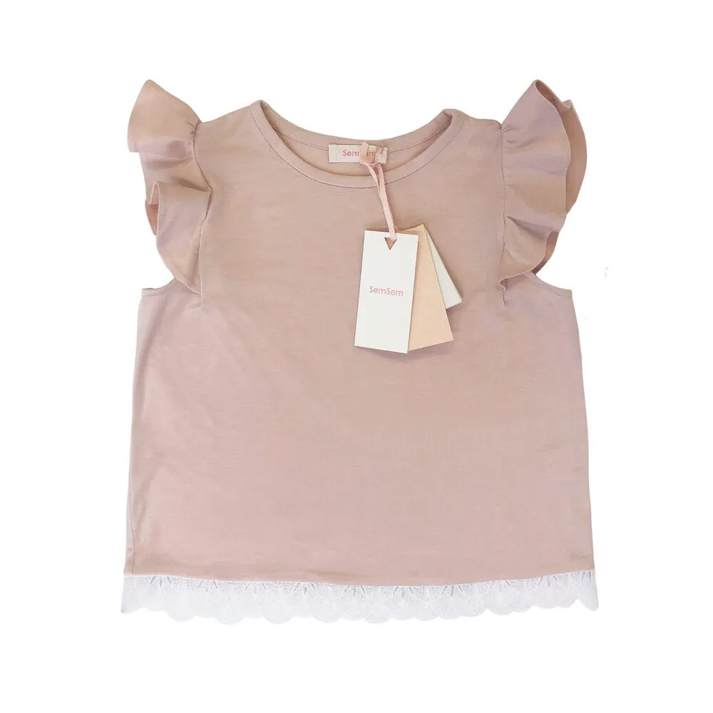 Girls Lotus Jersey Top - Blush