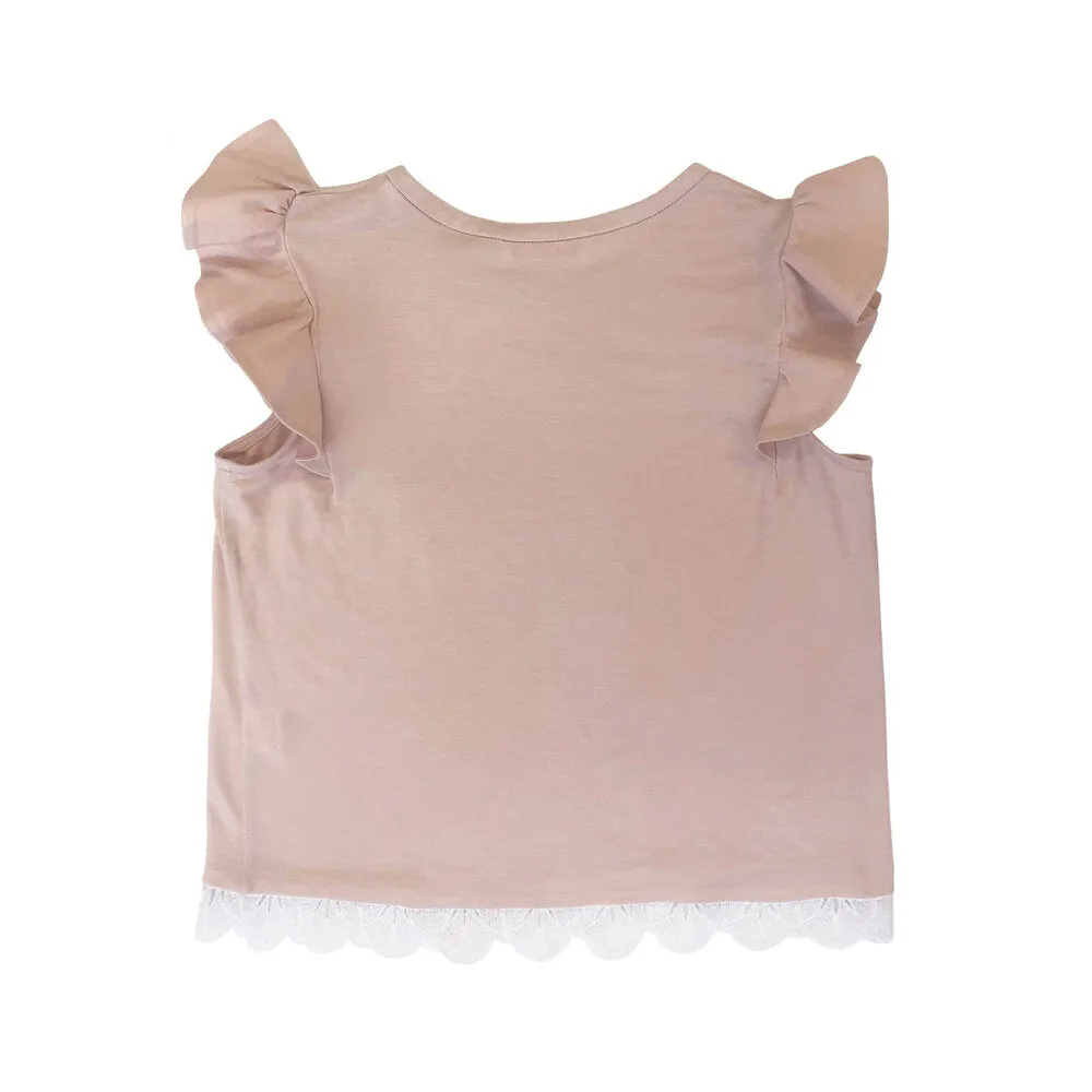 Girls Lotus Jersey Top - Blush