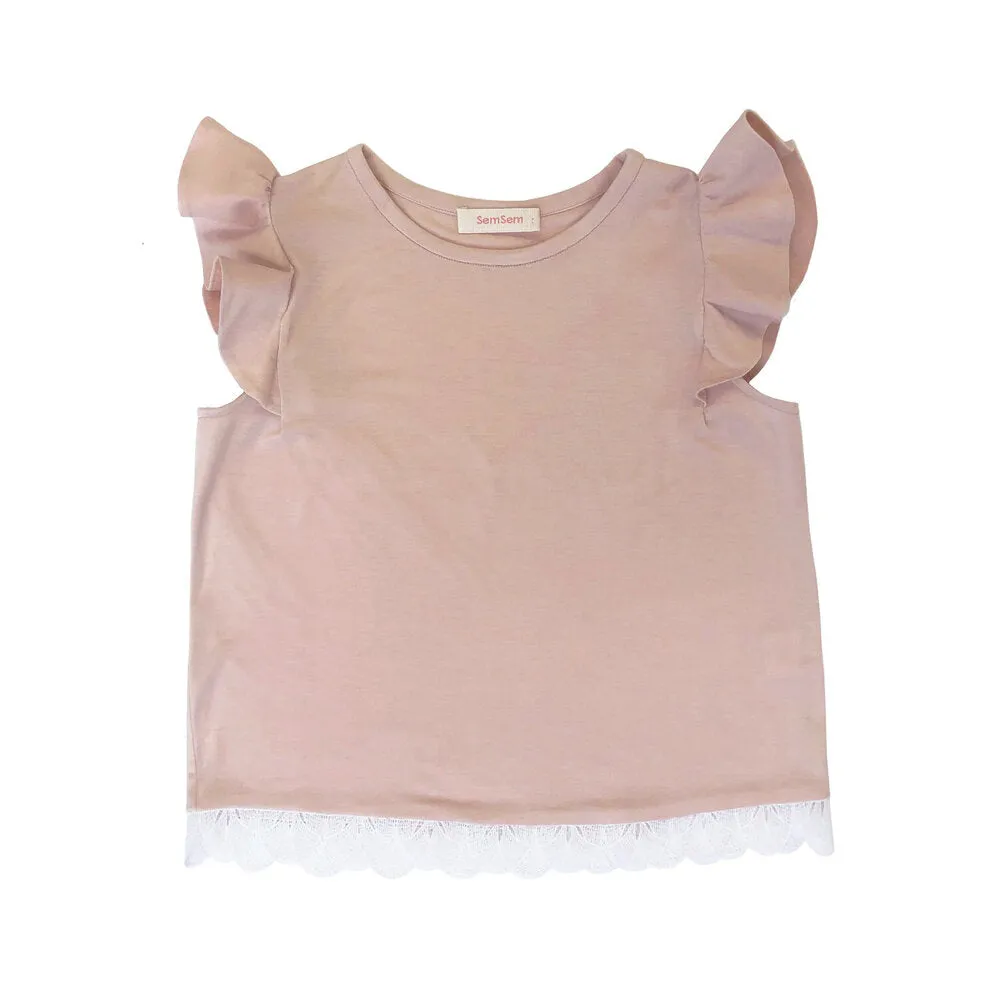 Girls Lotus Jersey Top - Blush