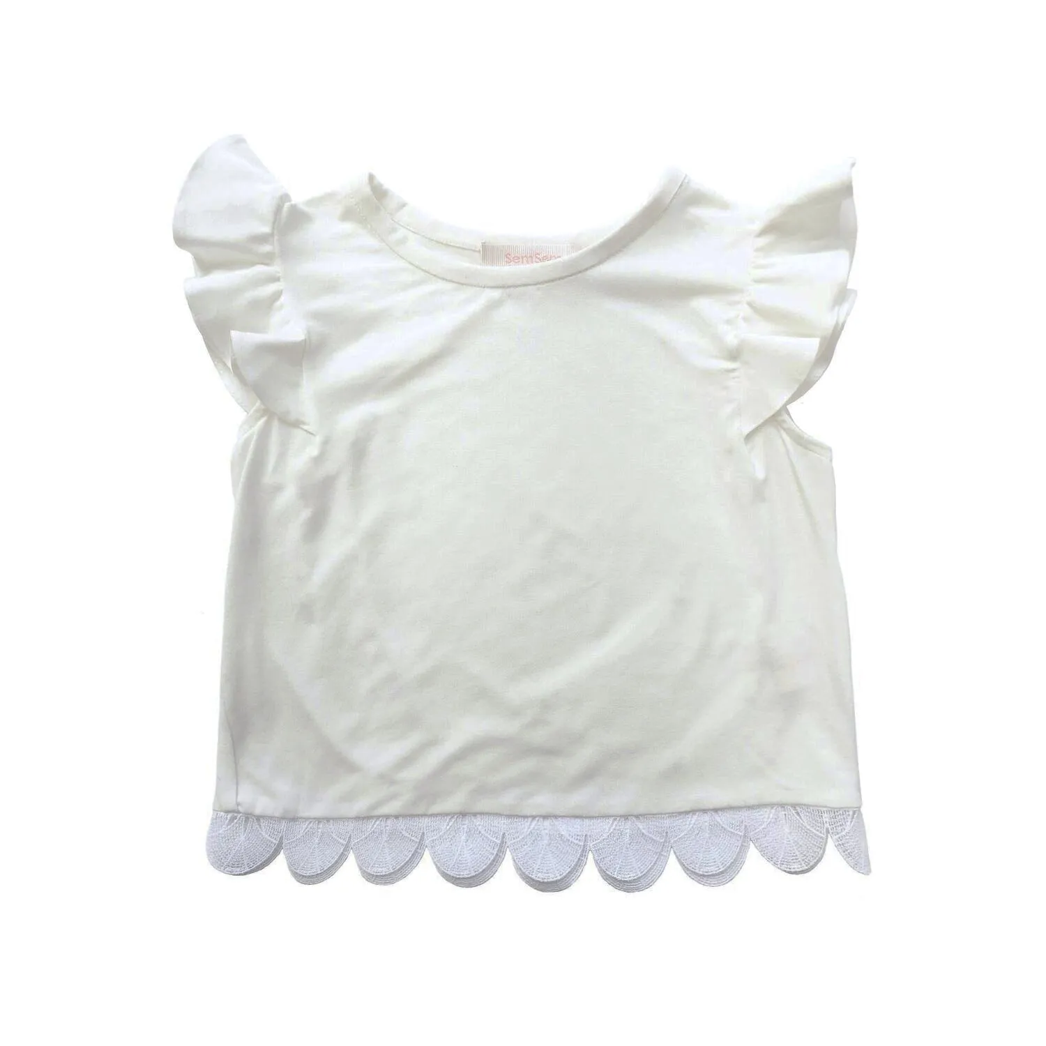 Girls Lotus Jersey Top - Cream