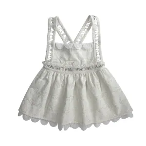 Girls Lotus Smock Top - Cream
