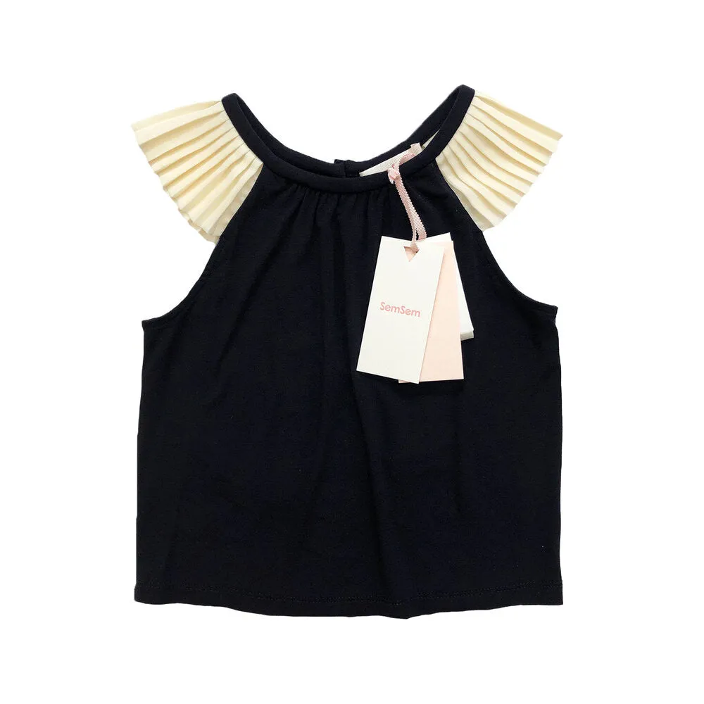 Girls Maryam Jersey Pleated Top - Meteorite