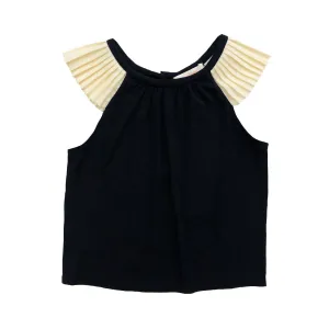 Girls Maryam Jersey Pleated Top - Meteorite