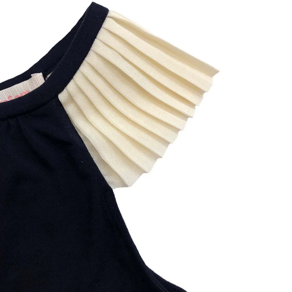 Girls Maryam Jersey Pleated Top - Meteorite